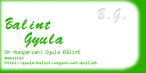 balint gyula business card